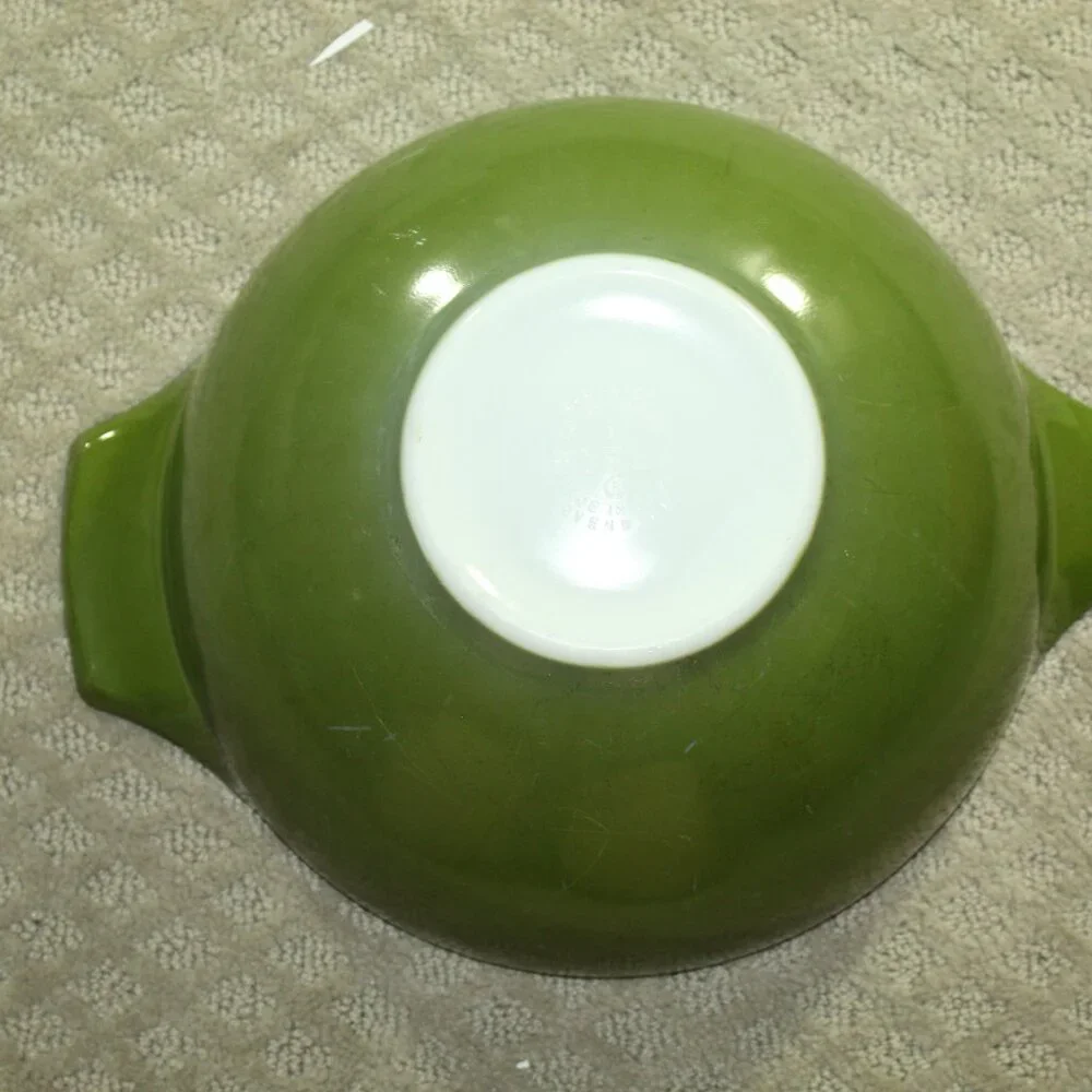 VINTAGE PYREX Set of 4 Verde Green Cinderella Nesting Mixing Bowls 441 - 444